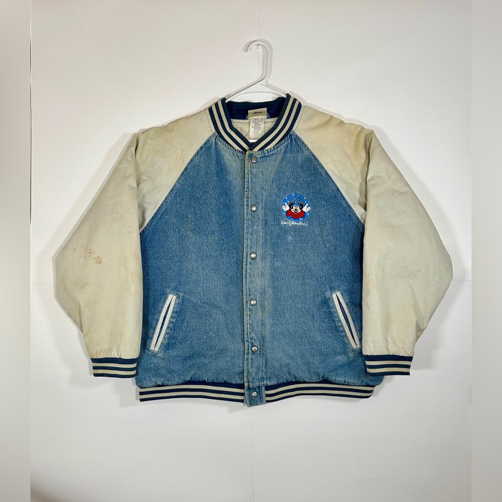 Vintage Walt Disney World Fantasia Mickey Mouse Where Magic Lives Denim Jacket
